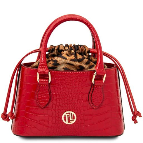 Croque - Croc print leather handbag